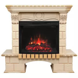 Электрокамин с широким очагом 2D Real-Flame