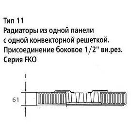 Стальной панельный радиатор Тип 11 Kermi