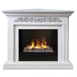 Угловой электрокамин (очаг+портал) 3D с паром и звуком Real-Flame