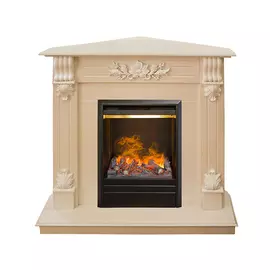 Угловой электрокамин с эффектом 3D живого огня Real-Flame