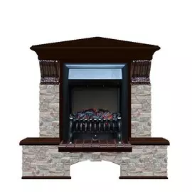 Угловой электрокамин с эффектом живого огня Glenrich