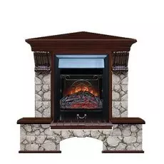 Угловой электрокамин с красивой стеклянной дверцей Glenrich