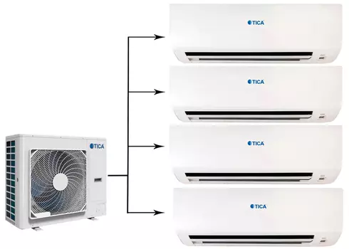 Настенный тепловой насос мощностью 110 м2 - 11 кВт TICA
