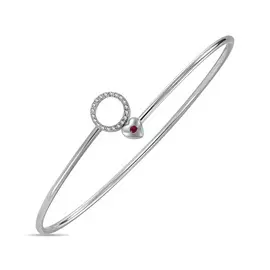 Браслет c бриллиантами и рубином