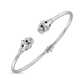 Браслет жесткий c эмалью и фианитами