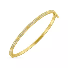 Браслет жесткий c фианитами