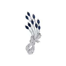 Брошь c бриллиантами и сапфирами