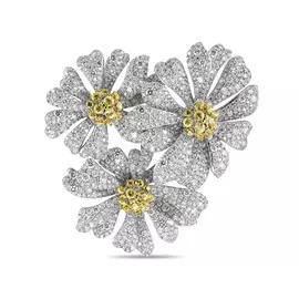 Брошь c бриллиантами и сапфирами