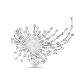 Брошь c бриллиантами и жемчугом