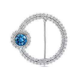 Брошь c топазом и фианитами