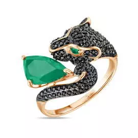 Кольцо c агатами и фианитами