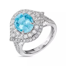 Кольцо c аквамарином и бриллиантами