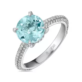 Кольцо c аквамарином и бриллиантами
