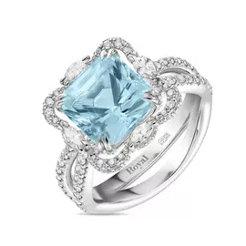 Кольцо c аквамарином и бриллиантами
