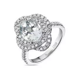 Кольцо c аквамарином и бриллиантами