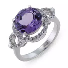 Кольцо c аметистом и бриллиантами