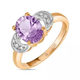 Кольцо c аметистом и бриллиантами