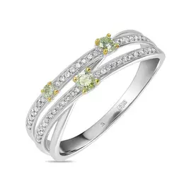 Кольцо c бриллиантами и цветными бриллиантами