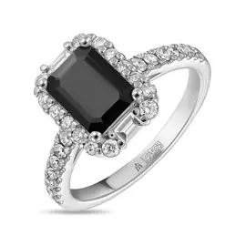 Кольцо c бриллиантами и цветными сапфирами