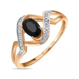 Кольцо c бриллиантами и цветными сапфирами