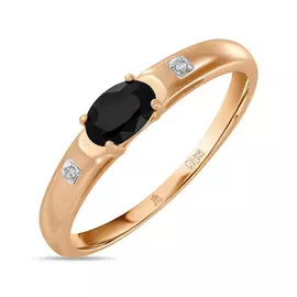 Кольцо c бриллиантами и сапфиром