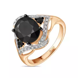 Кольцо c бриллиантами и цветными сапфирами