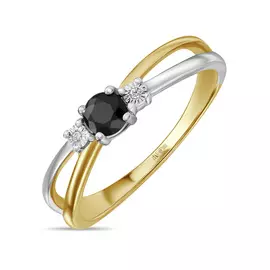 Кольцо c бриллиантами и цветными сапфирами