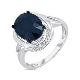 Кольцо c бриллиантами и цветными сапфирами