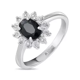 Кольцо c бриллиантами и цветными сапфирами