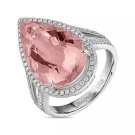 Кольцо c бриллиантами и морганитом