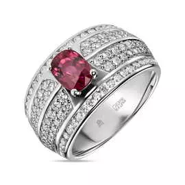 Кольцо c бриллиантами и рубинами