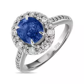 Кольцо c бриллиантами и сапфирами