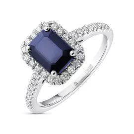 Кольцо c бриллиантами и сапфиром