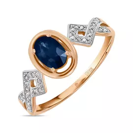 Кольцо c бриллиантами и цветными сапфирами