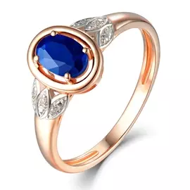 Кольцо c бриллиантами и цветными сапфирами