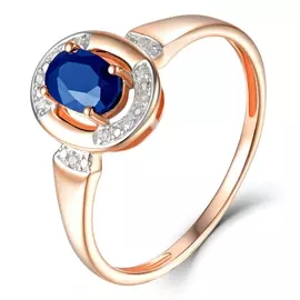 Кольцо c бриллиантами и цветными сапфирами