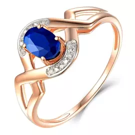 Кольцо c бриллиантами и цветными сапфирами