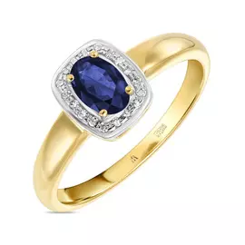 Кольцо c бриллиантами и сапфиром