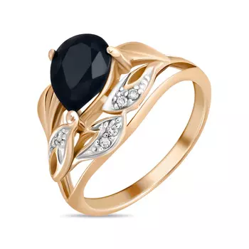 Кольцо c бриллиантами и сапфиром