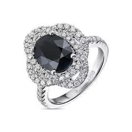 Кольцо c бриллиантами и цветными сапфирами