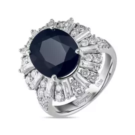 Кольцо c бриллиантами и сапфиром