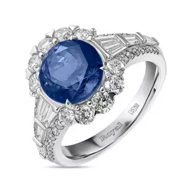 Кольцо c бриллиантами и танзанитом