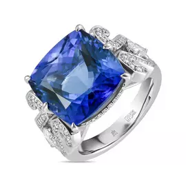 Кольцо c бриллиантами и танзанитом