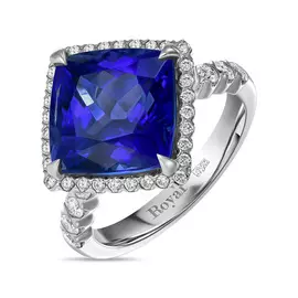 Кольцо c бриллиантами и танзанитом