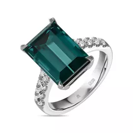 Кольцо c бриллиантами и турмалином