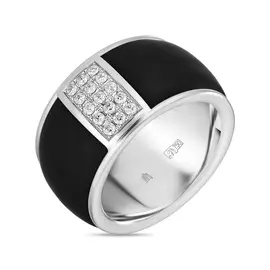 Кольцо c каучуком и бриллиантами