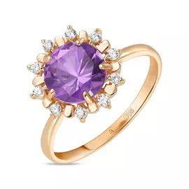 Кольцо c александритом и фианитами