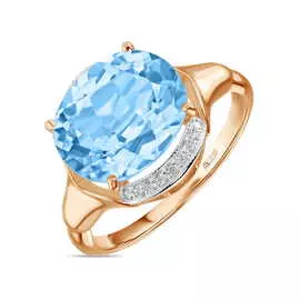 Кольцо c топазом и фианитами