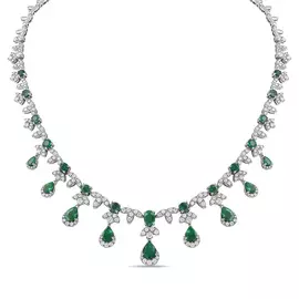 Колье c бриллиантами и изумрудами