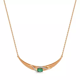 Колье c бриллиантами и изумрудом